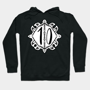 ten 10 number house retro vintage style graphic design Hoodie